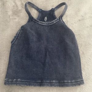 Denim Colored Happiness Runs Tank Top